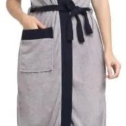 Lgrey Navy Free Size Bath Robe-image-44