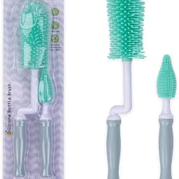 2 in 1 Silicone Baby Feeding Bottle & Nipple Cleaner Brush Easy Grip 360degree-25