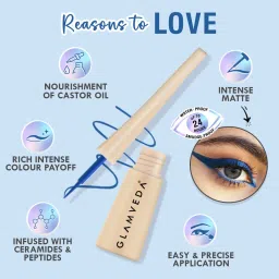 glamveda Super Matte Liquid Eyeliner Intense Blue | 24 hour Long stay | Quick Drying 4.5 ml image 3