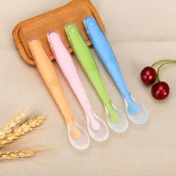 Soft tip Silicon Spoons for Baby Feeding ,First Stage Spoons for Babies- Silicone-6