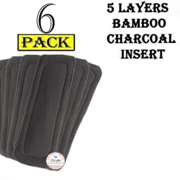 6 Layer Bamboo Charcoal Inserts Liners Natures Cloth Diaper Liner, Wetfree Reusable Washable Cotton Diaper Nappy Inserts for Baby Nappy-image-81