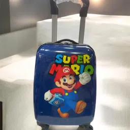 Small Cabin Suitcase (35 cm) 4 Wheels - Cartoon Print Suitcase Trolley Bag for Kid's with 360 Degree 4 wheels Kids Bag - Blue-image-81