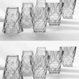 (Pack of 12) Exclusive Unbreakable Water Juice Plastic (Clear,Plastic) Glass Set Water/Juice Glass-image-56