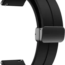 ADLWatch 22mm Magnetic Watch Band With Folding Buckle( Black) 22 mm Silicone Watch Strap-image-23