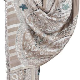 Embroidered Viscose Women Beige Stole-image-43