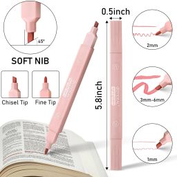 wengonvila Aesthetic Highlighter Pen, 12 Color Cute Highlighter Pens with Soft Chisel Tip image 3