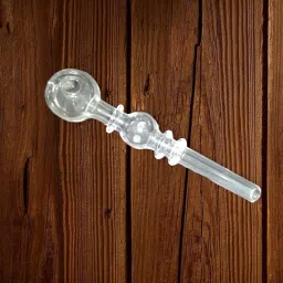 5 Inches Oil burner pipe 3 ring 3 ball Borosilicate Glass Inside Fitting Hookah Mouth Tip-28