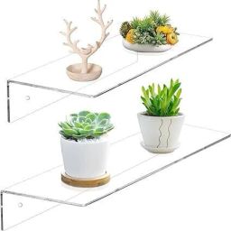 050 12inch / 30cm Arcylic L Shape Shelf Bracket-image-1