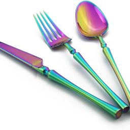openzest Premium Rainbow Stainless Steel Spoon Set for Vibrant Dining Set of 1 (4Pcs) Stainless Steel Cutlery Set image 4