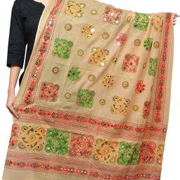 Pure Cotton Embroidered Multicolor Women Dupatta-image-72