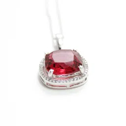 Red Ruby Pendant Pure 925 Hallmarked Silver Necklace Silver Sterling Silver Pendant Set-image-74