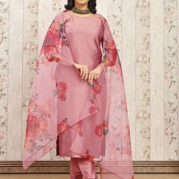 houseofcommon Women Art Silk Kurta Pant Dupatta Set-picture-20