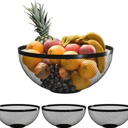 kuber industries 4 Pcs Metal Mesh Fruits & Vegetables Basket Bowl | Black Iron Fruit & Vegetable Basket-picture-26