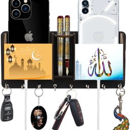 Special Designer Allah Wooden 2 Pocket Mobile and Pen holder-image-65