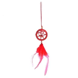 Single Ring Small Red Dream Catcher Wall Hanging For Home / Office Wool Dream Catcher-image-57