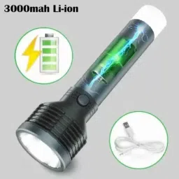 nkz 2 in1 Waterproof Led Flashlight Torch With Rechargeable Battery and 2 Modes 8 hrs Torch Emergency Light image 4