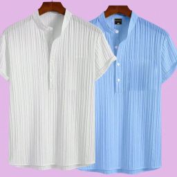 Men Self Design Cotton Blend A-line Kurta-picture-3