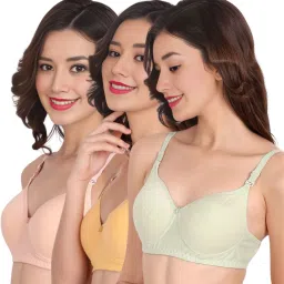 Pack of 3 Women T-Shirt Non Padded Bra-image-2