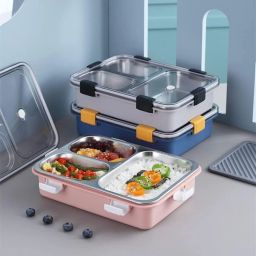 Lunch Box - Stainless Steel Vaccum Tiffin Box for Boys/Girls/School/Office. 3 Containers Lunch Box-10