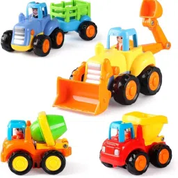 Engineering Vehicles Push and Go Friction Powered Car Toys Set (Pack of 4)-28