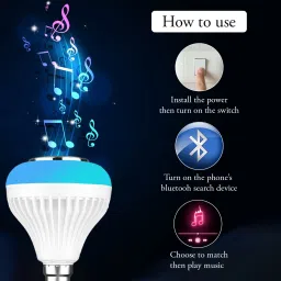 Dr Volt Music Bulb Multicolor Light Bulb with Bluetooth Speaker and Remote Control Smart Bulb image 5