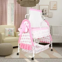 Cradle for kids cradle for baby boy and girl Cradle With Swing & Mosquito Net-18