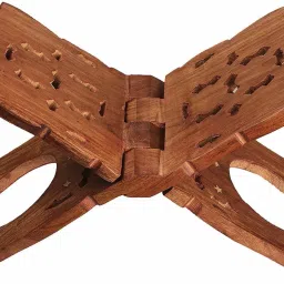Divine Edge Wooden Rehal – Handcrafted Elegance for Your Sacred Moments Decorative Showpiece - 12 cm-image-81