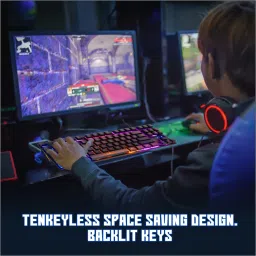 RPM Euro Games Gaming Keyboard With 87 Keys & RGB Backlit | With Suspension Keys Wired USB Tenkeyless Gaming Keyboard Compatible with Desktop, Laptop, Tablet, iPad, Mac stand support,multimedia_keys,Gaming Keyboard Wired | RGB Backlit, Spill Proof, Membrane Keyboard With Mechanical Feel image 5