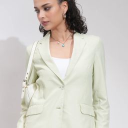 Women Solid Single Breasted Formal Blazer-image-79