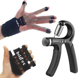 Combo Packof3 Metal Finger Gripper Strength Trainer Hand Gripper Exerciser Hand Fitness Accessory Kit Kit-image-53