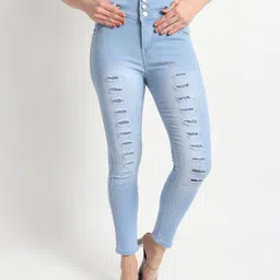 tyffyn Women Slim Mid Rise Light Blue Jeans-picture-46