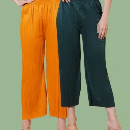 Women Regular Fit Multicolor Polyester Trousers-image-72