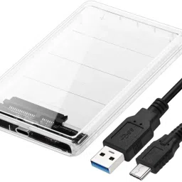 spincart USB Type C 3.1 to 2.5 Inch Sata External Hard Drive Enclosure HDD/SSD, Transparent Hard Disk Box Compatible for Mac OS Windows Linux 2.5 inch Hard Drive Enclosure-9
