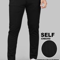 Men Regular Fit Black Cotton Blend Trousers-image-65