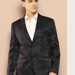 Men Self Design Double Breasted Party Blazer-image-26