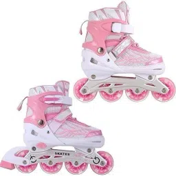 countrylink New Inline Skating Adjustable Roller Blades with LED Flash Light on Wheels image 2
