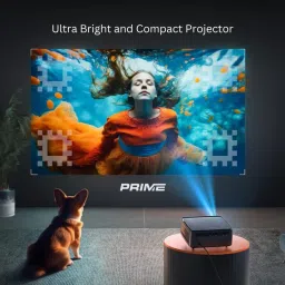 Prime Projector Mini Smart 4K PS4 Latest LED Technology 3D Lens with WiFi Bluetooth (7500 lm / 2 Speaker / Wireless / Remote Controller) Portable Projector image 4
