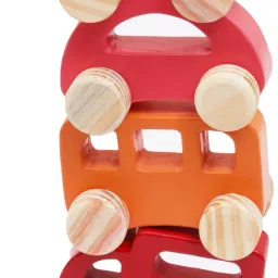 opatoys Wooden Push Toy Mini Drop / Emergency Vehicles with Traffic Signal & Roads set image 3