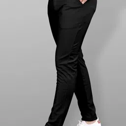 metronaut Slim Fit Men Black Lycra Blend Trousers-picture-9