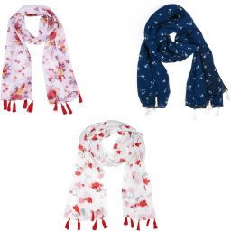 Floral Print Chiffon Women Multicolor Scarf-image-31