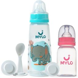 Baby Feeding Bottles for New Born Babies with Spoon | Anti Colic - (125+250ml) - 375 ml-image-28