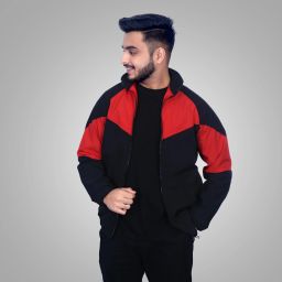Caraba Jacket for Winter, Lightweight & Regular Fit, Full Sleeves, Stylish Stand Collar Colorblock Men Wind Cheater-image-104