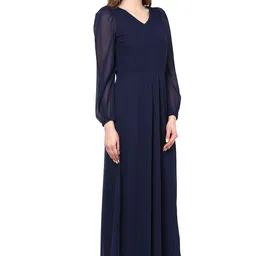 la zoire Women Maxi Dark Blue Full Length Dress-picture-41