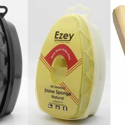 Ezey Shine Sponge (Black & Natural) Set Of 2 Pcs + shoe brush Patent Leather, Leather, Synthetic Leather Shoe Cleaner-image-38