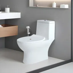 Space One-Piece S-Trap Siphonic Western Toilet | High-Grade Premium Ceramic | Modern Box Rim Design | Anti-Bacterial Glaze | Floor Mounted Western Commode-28