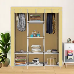 8 Shelf Foldable Collapsible Wardrobe Storage Organizer Almirah Cloth Rack PP Collapsible Wardrobe-image-29