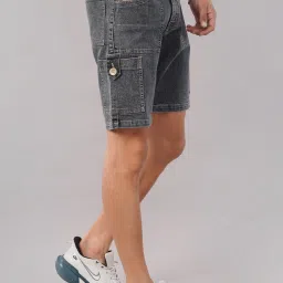 Dyed/Washed Men Grey Denim Shorts-picture-10
