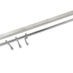 Folding Towel Rod for Bathroom Chrome Finish 7 hook 18 inch 2 Bar Towel Rod-58