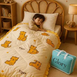 Cartoon, Checkered Single Comforter for AC Room-image-23