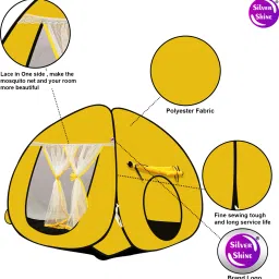 silver shine Popup Kids Play Tent House for Multi Purpose Foldable delightful patterns image 3